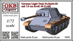1/72 German Light Tank Pz.Kpfw.38 mit 7.5 cm KwK 40 (L/48)