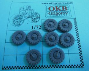 1/72 Wheels for Mercedes G4, Dunlop Special, late rims (S72534)