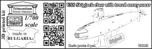 1/700 USS Skipjack class, with towed array sonar (N700151)