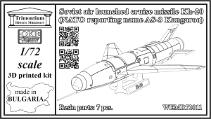 1/72  Soviet air launched cruise missile Kh-20 (NATO reporting name AS-3 Kangaroo) (WEMR72011)